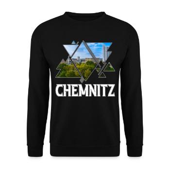 Chemnitz Germany City Skyline Home Love - Unisex Sweatshirt - black - Front - Alina (178cm) & Michal (187cm)
