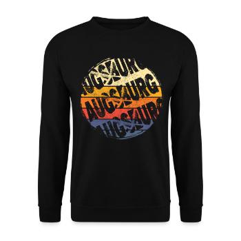 Augsburg Deutschland Stadt Vintage Retro Skyline - Unisex Pullover - Schwarz - Vorne - Alina (178cm) & Michal (187cm)