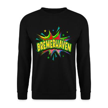 Bremerhaven Germany City Pop Art Comic Art - Unisex Sweatshirt - black - Front - Alina (178cm) & Michal (187cm)