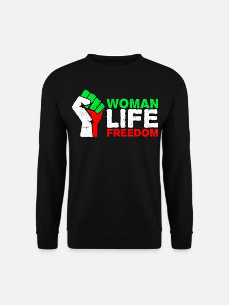 Woman, Life, Freedom | Free Iran! | Mit Flagge - Unisex Pullover - Schwarz