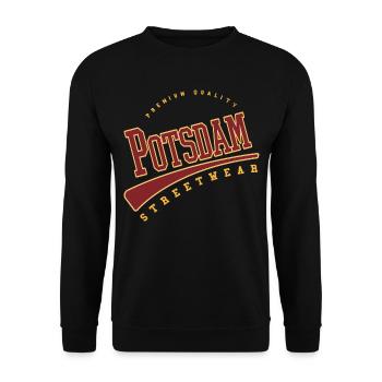 Potsdam Deutschland College High School Style - Unisex Pullover - Schwarz - Vorne - Alina (178cm) & Michal (187cm)
