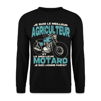 Le meilleur agriculteur et le meilleur motard - Sweat-shirt Unisexe - noir - Devant - Alina (178cm) & Michal (187cm)