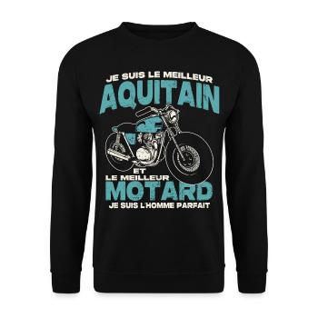 Le meilleur aquitain et le meilleur motard - Sweat-shirt Unisexe - noir - Devant - Alina (178cm) & Michal (187cm)
