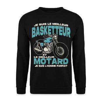 Le meilleur basketteur et le meilleur motard - Sweat-shirt Unisexe - noir - Devant - Alina (178cm) & Michal (187cm)