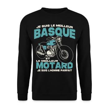 Le meilleur basque et le meilleur motard - Sweat-shirt Unisexe - noir - Devant - Alina (178cm) & Michal (187cm)
