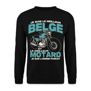 Le meilleur belge et le meilleur motard - Sweat-shirt Unisexe - noir - Devant - Alina (178cm) & Michal (187cm)