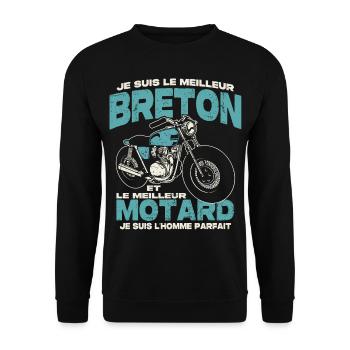 Le meilleur breton et le meilleur motard - Sweat-shirt Unisexe - noir - Devant - Alina (178cm) & Michal (187cm)