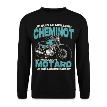 Le meilleur cheminot et le meilleur motard - Sweat-shirt Unisexe - noir - Devant - Alina (178cm) & Michal (187cm)