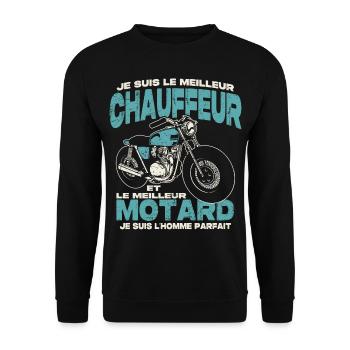 Le meilleur chauffeur et le meilleur motard - Sweat-shirt Unisexe - noir - Devant - Alina (178cm) & Michal (187cm)