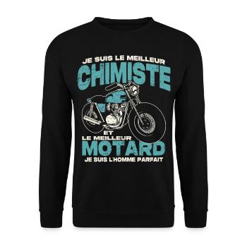 Le meilleur chimiste et le meilleur motard - Sweat-shirt Unisexe - noir - Devant - Alina (178cm) & Michal (187cm)