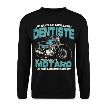 Le meilleur dentiste et le meilleur motard - Sweat-shirt Unisexe - noir - Devant - Alina (178cm) & Michal (187cm)