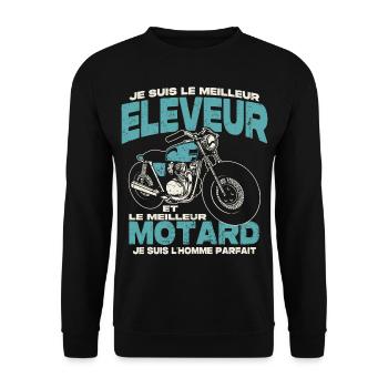 Le meilleur éleveur et le meilleur motard - Sweat-shirt Unisexe - noir - Devant - Alina (178cm) & Michal (187cm)