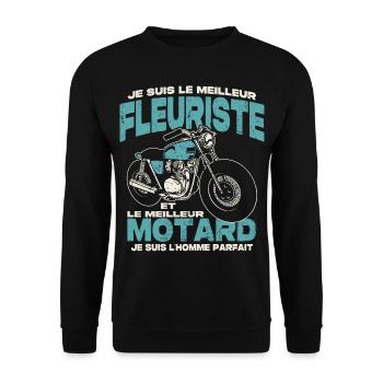 Le meilleur fleuriste et le meilleur motard - Sweat-shirt Unisexe - noir - Devant - Alina (178cm) & Michal (187cm)