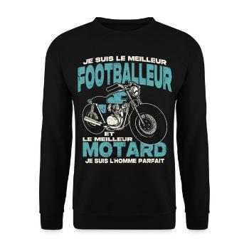 Le meilleur footballeur et le meilleur motard - Sweat-shirt Unisexe - noir - Devant - Alina (178cm) & Michal (187cm)