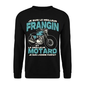 Le meilleur frangin et le meilleur motard - Sweat-shirt Unisexe - noir - Devant - Alina (178cm) & Michal (187cm)