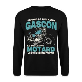 Le meilleur gascon et le meilleur motard - Sweat-shirt Unisexe - noir - Devant - Alina (178cm) & Michal (187cm)