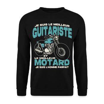 Le meilleur guitariste et le meilleur motard - Sweat-shirt Unisexe - noir - Devant - Alina (178cm) & Michal (187cm)