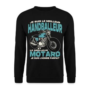 Le meilleur handballeur et le meilleur motard - Sweat-shirt Unisexe - noir - Devant - Alina (178cm) & Michal (187cm)