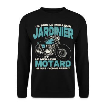 Le meilleur jardinier et le meilleur motard - Sweat-shirt Unisexe - noir - Devant - Alina (178cm) & Michal (187cm)
