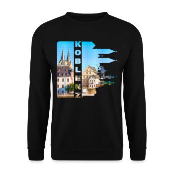 Koblenz Germany City Skyline Home Love - Unisex Sweatshirt - black - Front - Alina (178cm) & Michal (187cm)