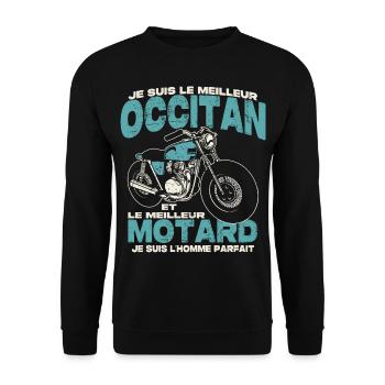 Le meilleur occitan et le meilleur motard - Sweat-shirt Unisexe - noir - Devant - Alina (178cm) & Michal (187cm)