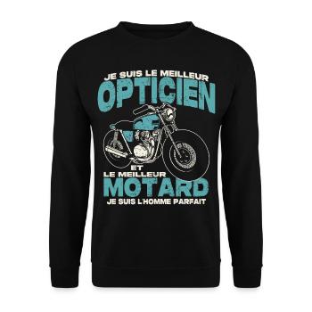 Le meilleur opticien et le meilleur motard - Sweat-shirt Unisexe - noir - Devant - Alina (178cm) & Michal (187cm)
