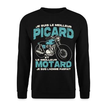 Le meilleur picard et le meilleur motard - Sweat-shirt Unisexe - noir - Devant - Alina (178cm) & Michal (187cm)