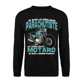 Le meilleur parachutiste et le meilleur motard - Sweat-shirt Unisexe - noir - Devant - Alina (178cm) & Michal (187cm)