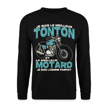 Le meilleur tonton et le meilleur motard - Sweat-shirt Unisexe - noir - Devant - Alina (178cm) & Michal (187cm)