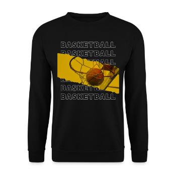 Basketball Basketballer Korb Dunking Sport Spieler - Unisex Pullover - Schwarz - Vorne - Alina (178cm) & Michal (187cm)