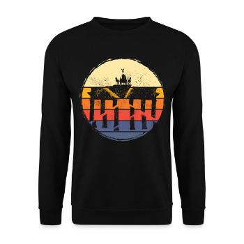 Berlin Germany City Skyline Vintage Retro - Unisex Sweatshirt - black - Front - Alina (178cm) & Michal (187cm)
