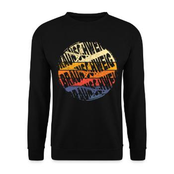 Braunschweig Deutschland Stadt Vintage Retro - Unisex Pullover - Schwarz - Vorne - Alina (178cm) & Michal (187cm)