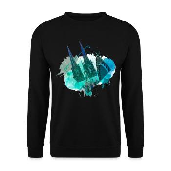 Cologne Cathédrale de Cologne Allemagne Ville Skyline Splash - Sweat-shirt Unisexe - noir - Devant - Alina (178cm) & Michal (187cm)