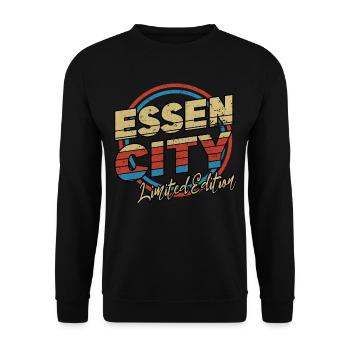 Essen Germany City Font 80s Style - Unisex Sweatshirt - black - Front - Alina (178cm) & Michal (187cm)