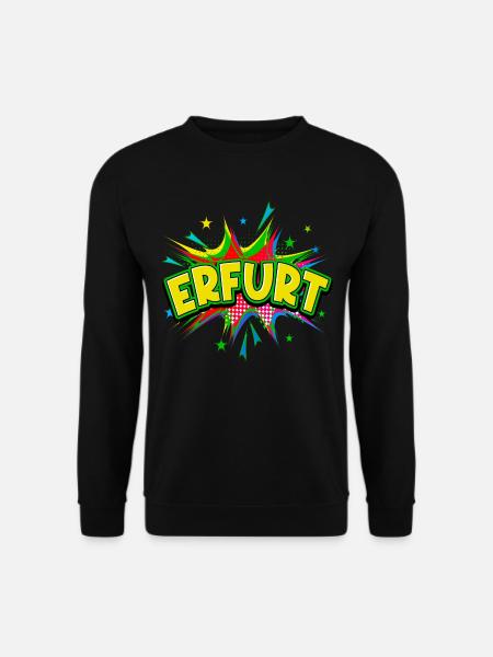 Erfurt Deutschland Stadt Pop Art Comic Kunst - Unisex Pullover - Schwarz