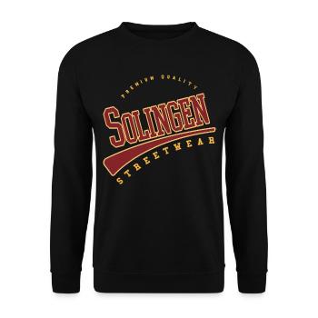 Solingen Germany College High School Style - Unisex Sweatshirt - black - Front - Alina (178cm) & Michal (187cm)