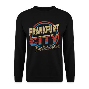 Frankfurt Germany City Font 80s style - Unisex Sweatshirt - black - Front - Alina (178cm) & Michal (187cm)