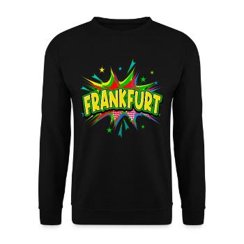 Frankfurt Germany City Pop Art Comic Art - Unisex Sweatshirt - black - Front - Alina (178cm) & Michal (187cm)