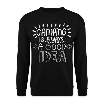 Camping Idea - Unisex Sweatshirt - black - Front - Alina (178cm) & Michal (187cm)