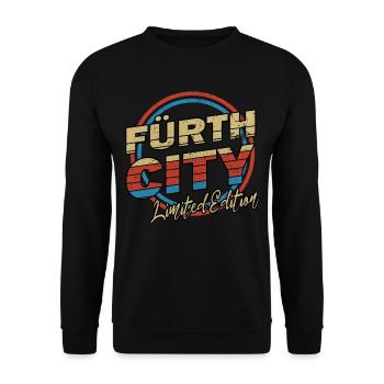 Fürth Germany City Font 80s style - Unisex Sweatshirt - black - Front - Alina (178cm) & Michal (187cm)