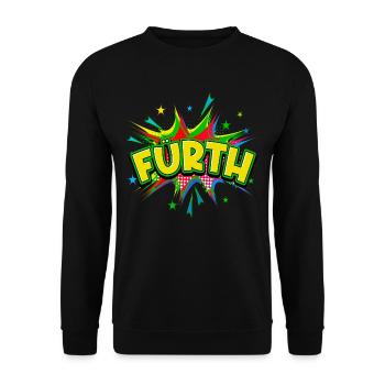 Fürth Germany City Pop Art Comic Art - Unisex Sweatshirt - black - Front - Alina (178cm) & Michal (187cm)
