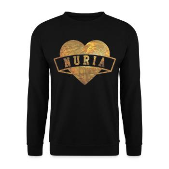 Nuria Hearts Gold - Unisex Sweatshirt - black - Front - Alina (178cm) & Michal (187cm)