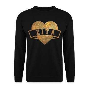 Zita Hearts Gold - Sweat-shirt Unisexe - noir - Devant - Alina (178cm) & Michal (187cm)