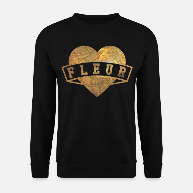 Fleur Herzen Gold - Unisex Pullover - Schwarz