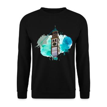 Augsbourg Allemagne City Skyline Splash Coloré - Sweat-shirt Unisexe - noir - Devant - Alina (178cm) & Michal (187cm)