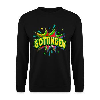 Göttingen Germany City Pop Art Comic Art - Unisex Sweatshirt - black - Front - Alina (178cm) & Michal (187cm)
