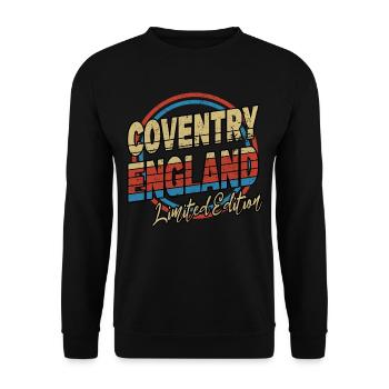 Coventry England UK City Font 80s Style - Unisex Sweatshirt - black - Front - Alina (178cm) & Michal (187cm)