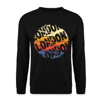 Londres Angleterre Royaume-Uni City Vintage Retro Skyline - Sweat-shirt Unisexe - noir - Devant - Alina (178cm) & Michal (187cm)