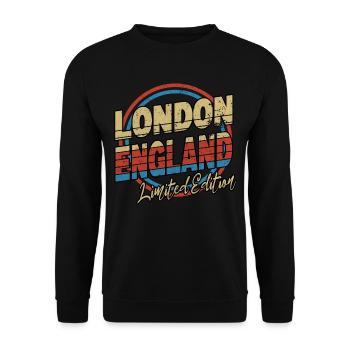 London England UK City Font 80s Style - Unisex Sweatshirt - black - Front - Alina (178cm) & Michal (187cm)