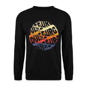 Duisburg Deutschland Stadt Vintage Retro Skyline - Unisex Pullover - Schwarz - Vorne - Alina (178cm) & Michal (187cm)